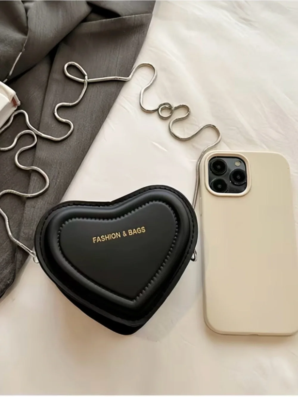 Black Heart Crossbody Bag 
